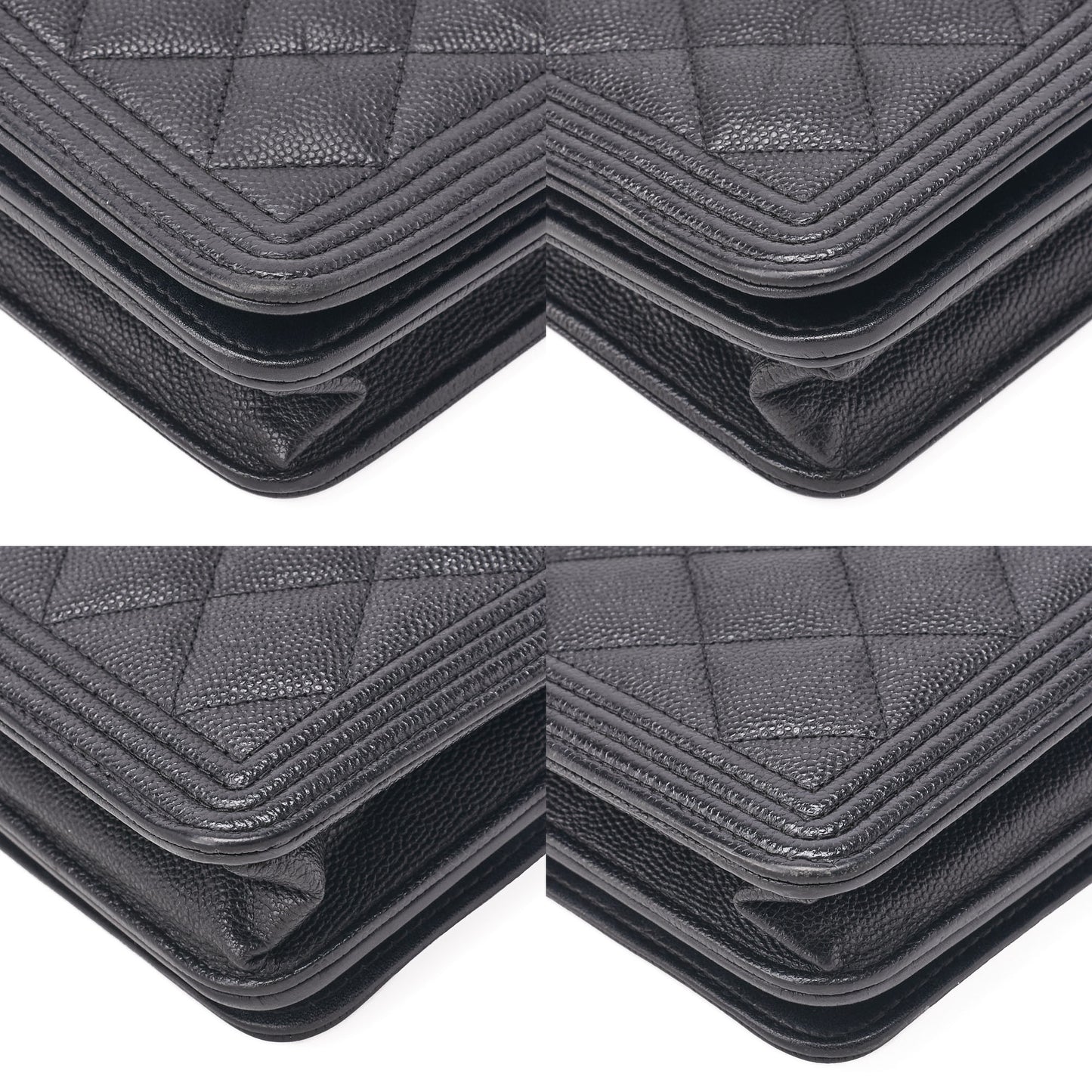 CHANEL Boy Chanel Matelasse Chain Wallet Caviar Skin Black Gold-Tone Hardware Pre-Owned - Vintage La Charme