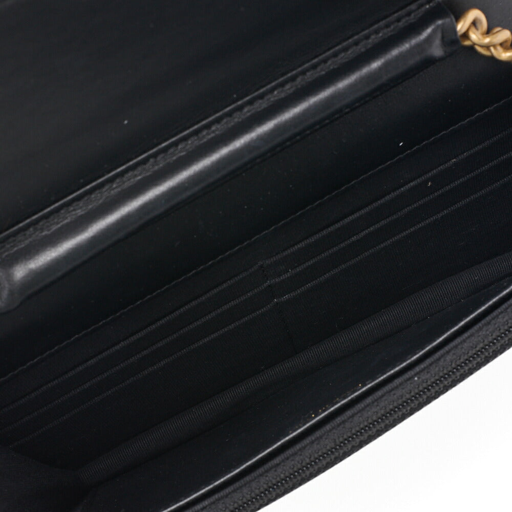 CHANEL Boy Chanel Matelasse Chain Wallet Caviar Skin Black Gold-Tone Hardware Pre-Owned - Vintage La Charme