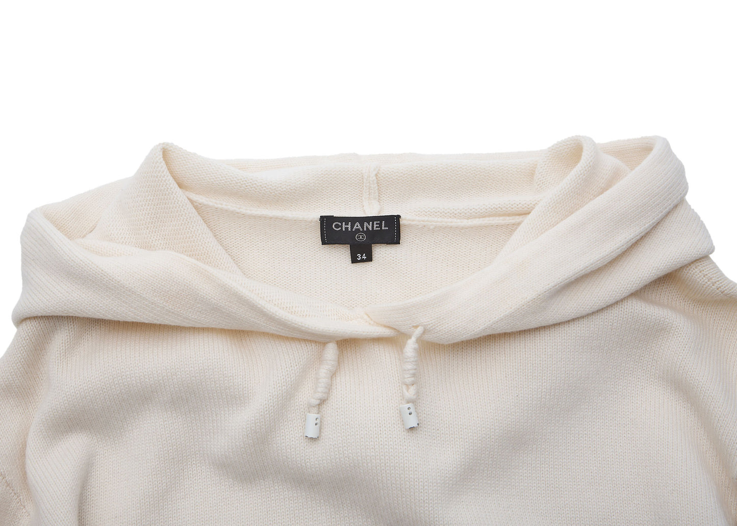 CHANEL Hoodie, Cashmere, Ivory, Gold-Tone Hardware, Pre-Owned - Vintage La Charme