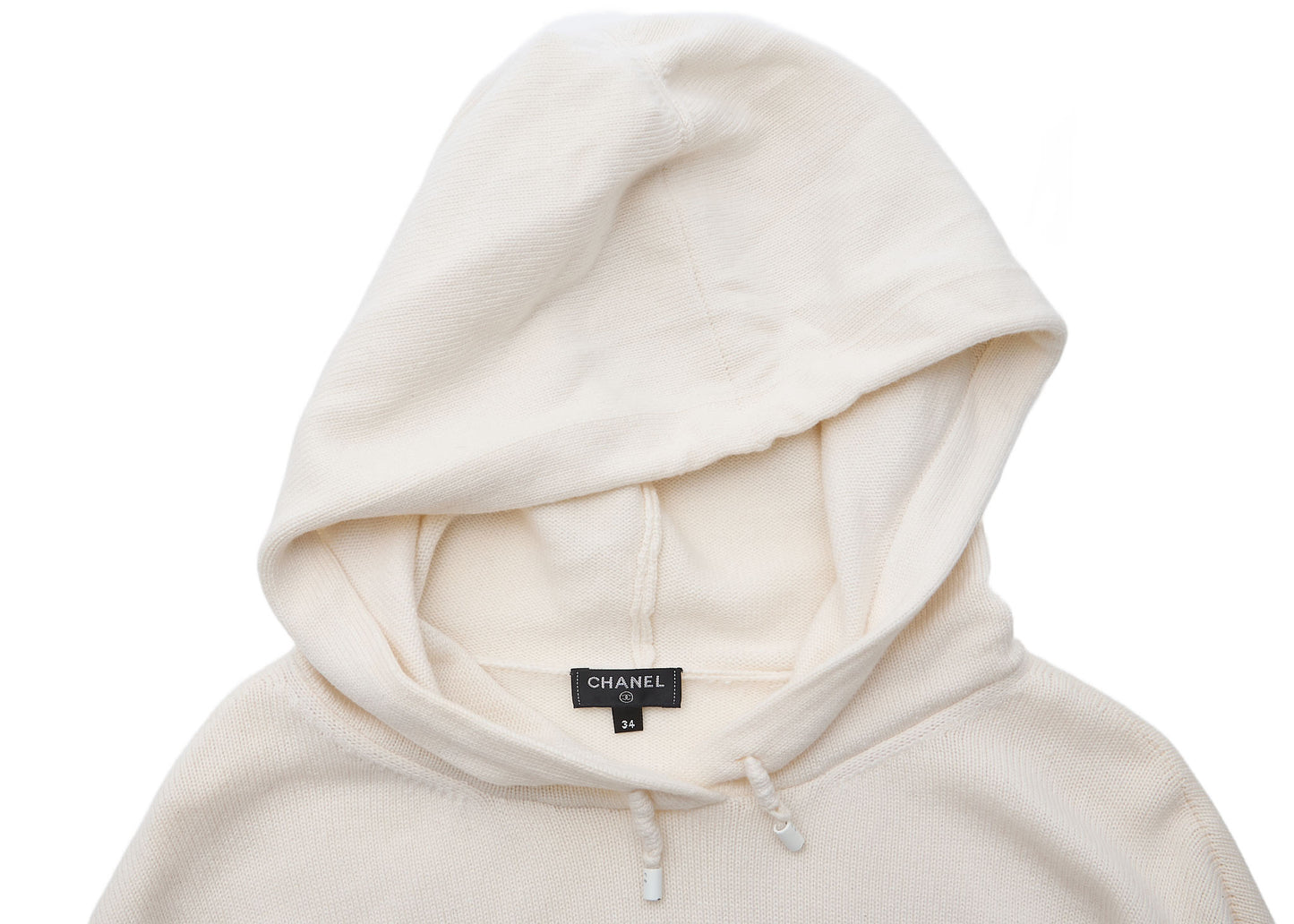 CHANEL Hoodie, Cashmere, Ivory, Gold-Tone Hardware, Pre-Owned - Vintage La Charme