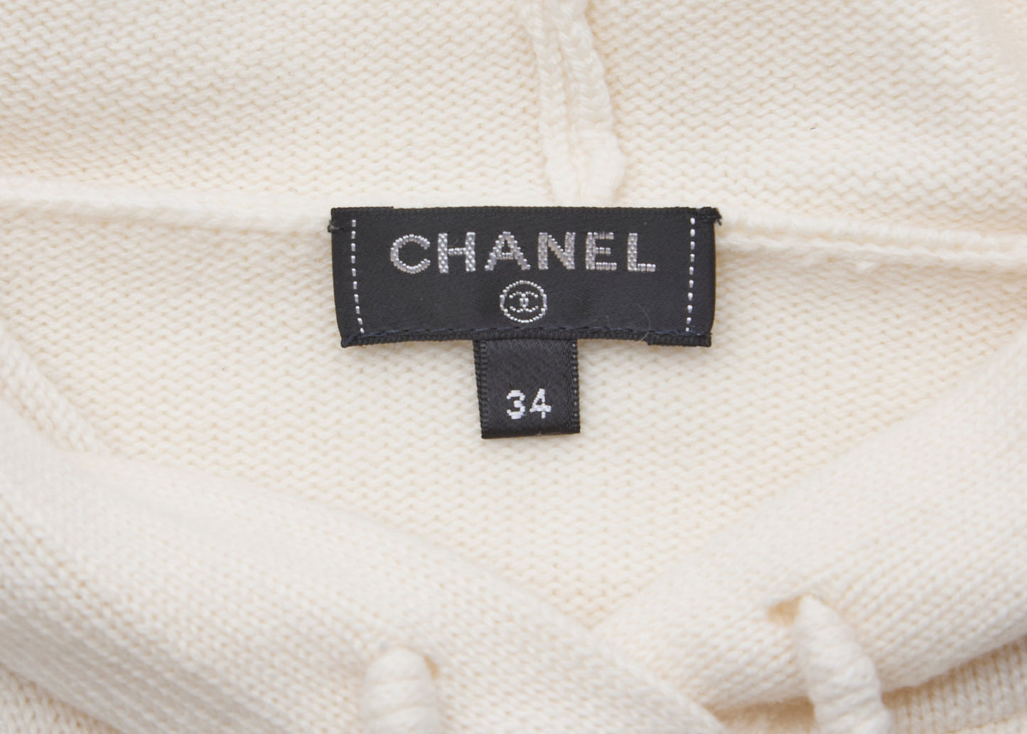 CHANEL Hoodie, Cashmere, Ivory, Gold-Tone Hardware, Pre-Owned - Vintage La Charme