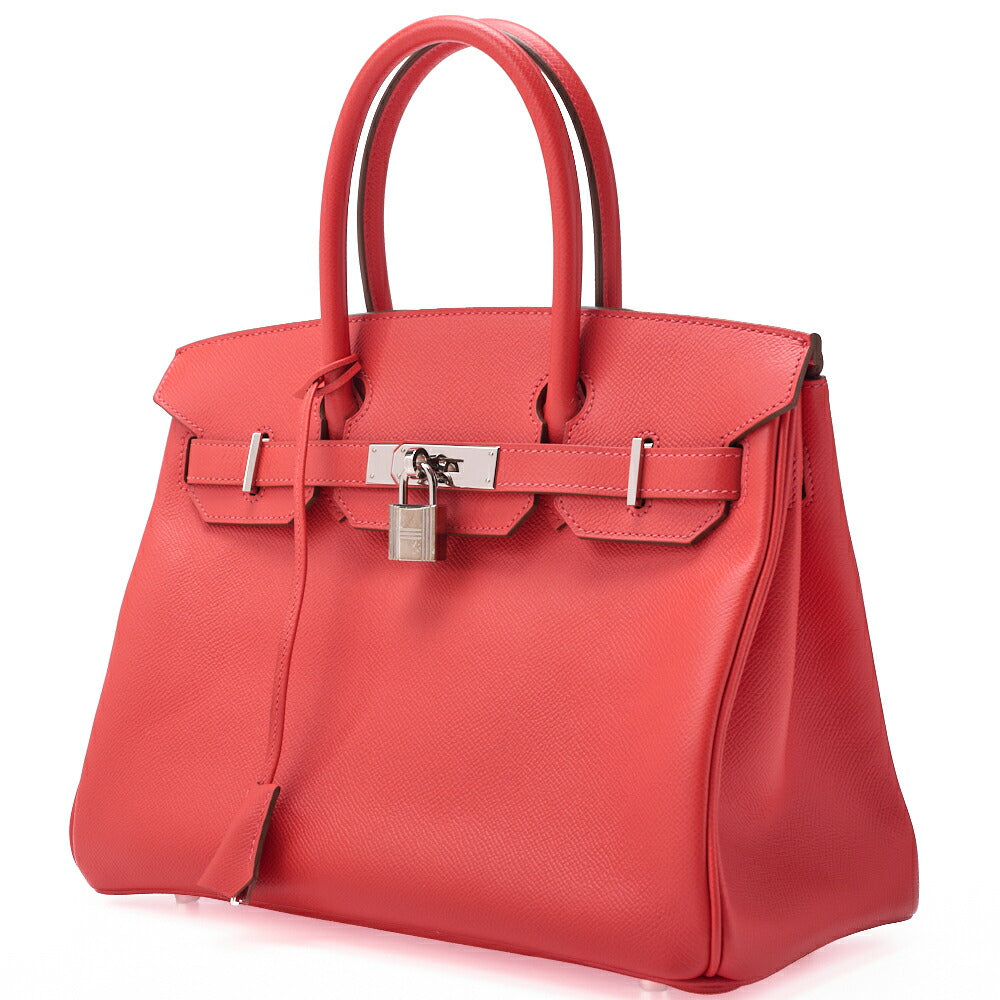 HERMES Birkin 30 Tote Bag Vaux Epson Rose Jaipur Silver-Tone Hardware Pre-Owned - Vintage La Charme