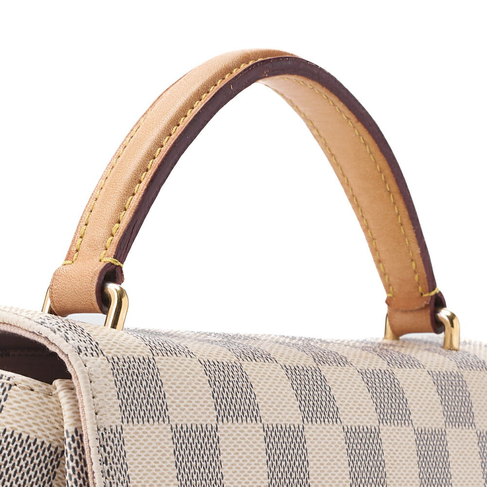 Louis Vuitton Shoulder Bag, Dami Azul, 2WAY, Canvas, White, Gold-Tone Hardware, Pre-Owned - Vintage La Charme