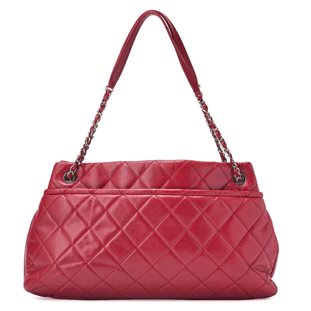Chanel Shoulder Bag Matelasse Caviar Skin Red Silver-Tone Hardware Pre-Owned - Vintage La Charme