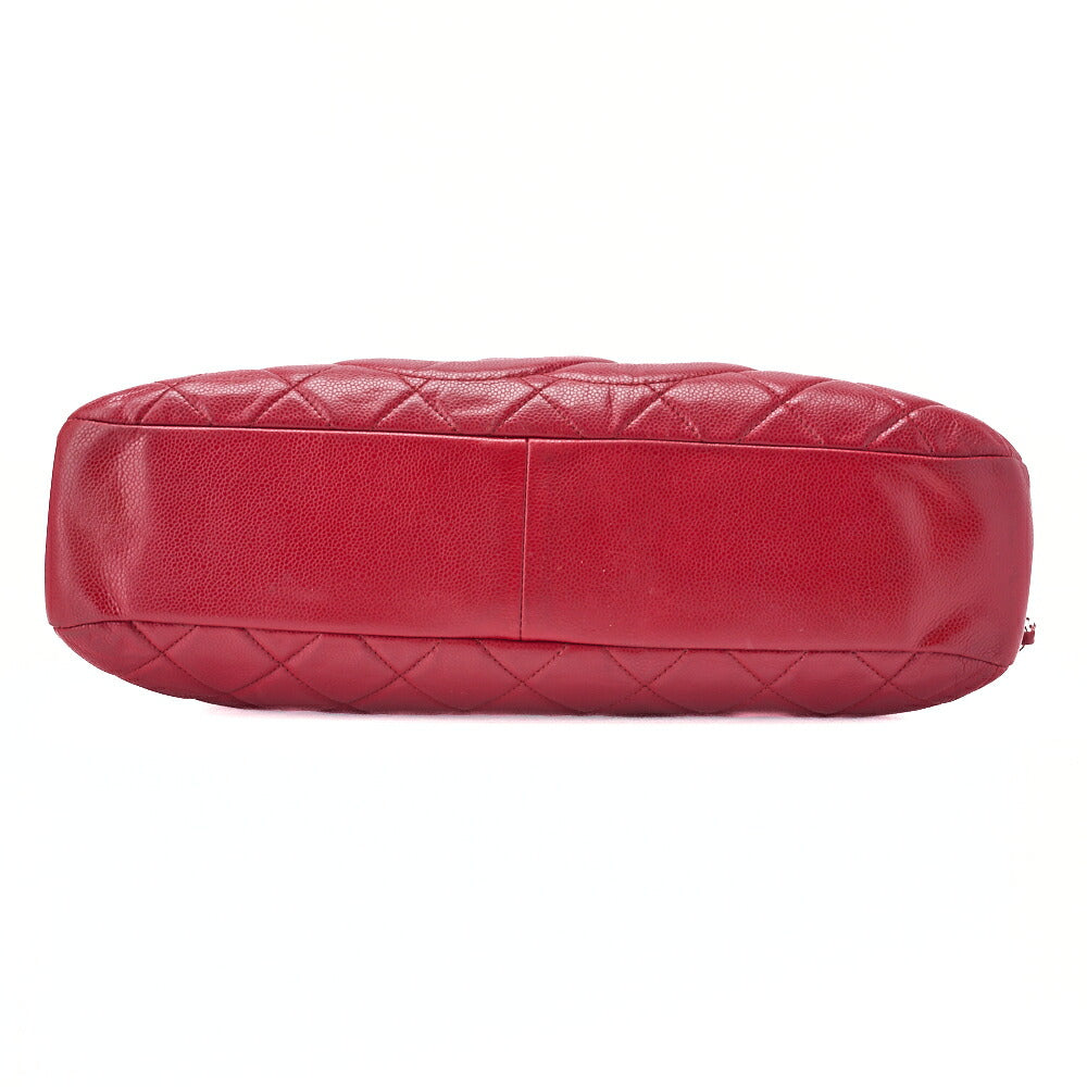 Chanel Shoulder Bag Matelasse Caviar Skin Red Silver-Tone Hardware Pre-Owned - Vintage La Charme