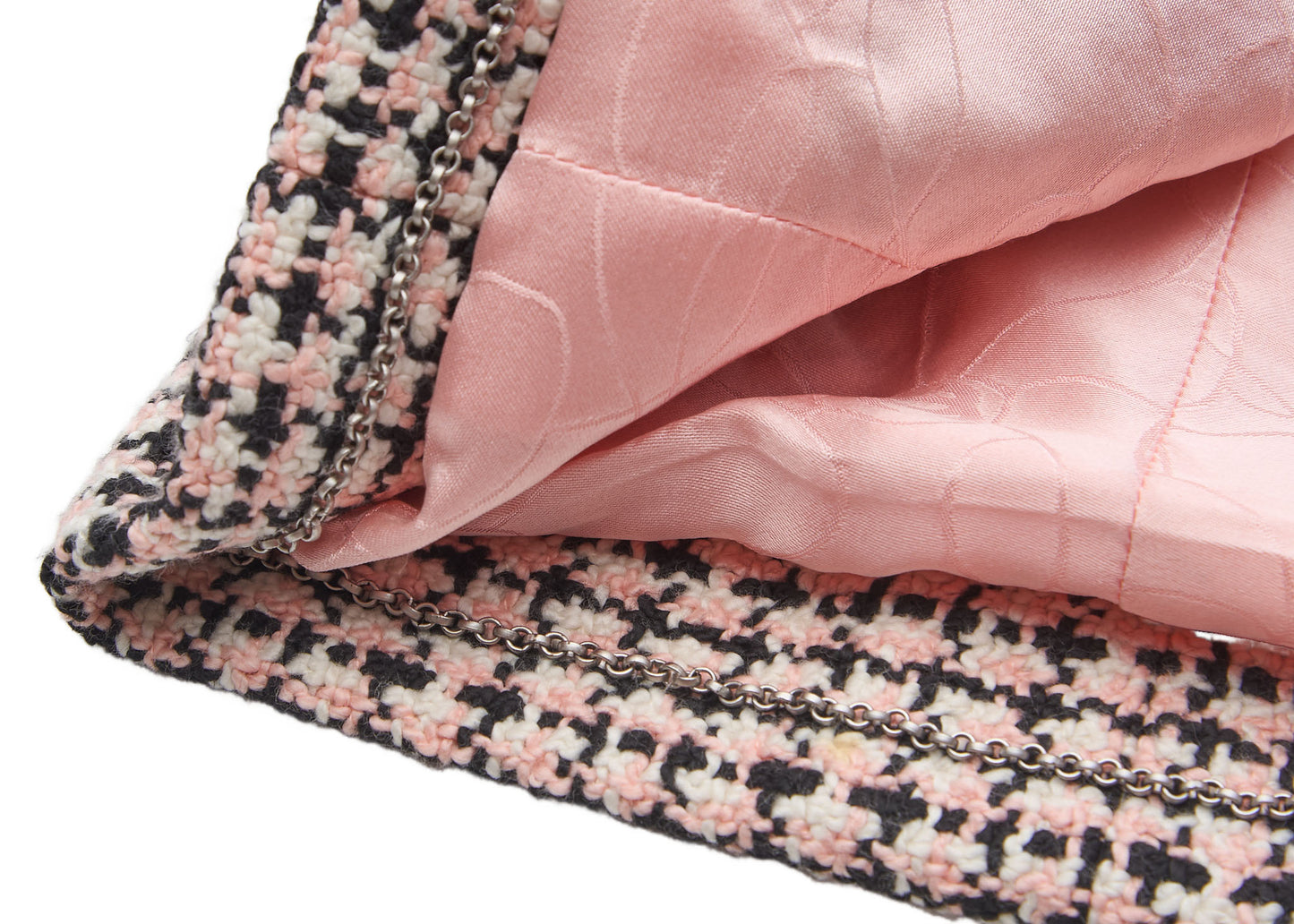 CHANEL Tweed Jacket, Coco Button Corsage, Cotton, Pink, Gold-Tone Hardware, Pre-Owned - Vintage La Charme