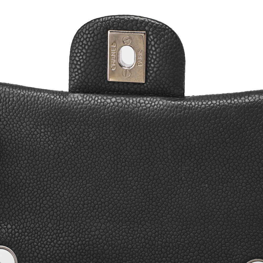 CHANEL Shoulder Bag Mini Matelasse Caviar Skin Black Silver-Tone Hardware Pre-Owned - Vintage La Charme