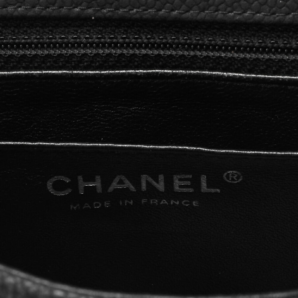 CHANEL Shoulder Bag Mini Matelasse Caviar Skin Black Silver-Tone Hardware Pre-Owned - Vintage La Charme