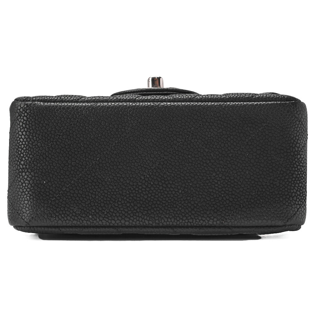 CHANEL Shoulder Bag Mini Matelasse Caviar Skin Black Silver-Tone Hardware Pre-Owned - Vintage La Charme