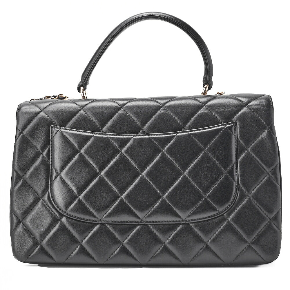 CHANEL Shoulder Bag, Matelasse, 2WAY, Lambskin, Black, Gold-Tone Hardware, Pre-Owned - Vintage La Charme