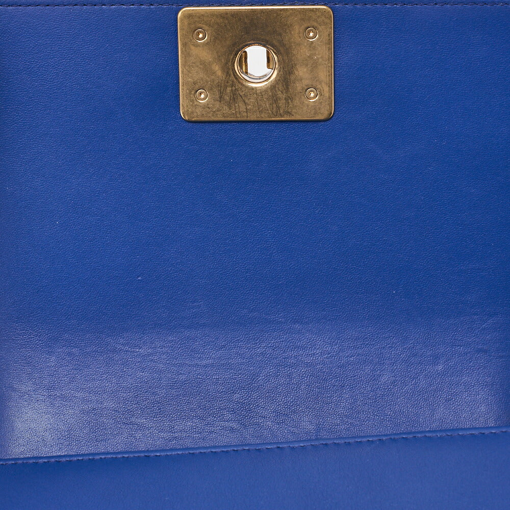 CHANEL Boy Chanel Matelasse Chain Shoulder Bag Lambskin Python Blue Gold-Tone Hardware Pre-Owned - Vintage La Charme