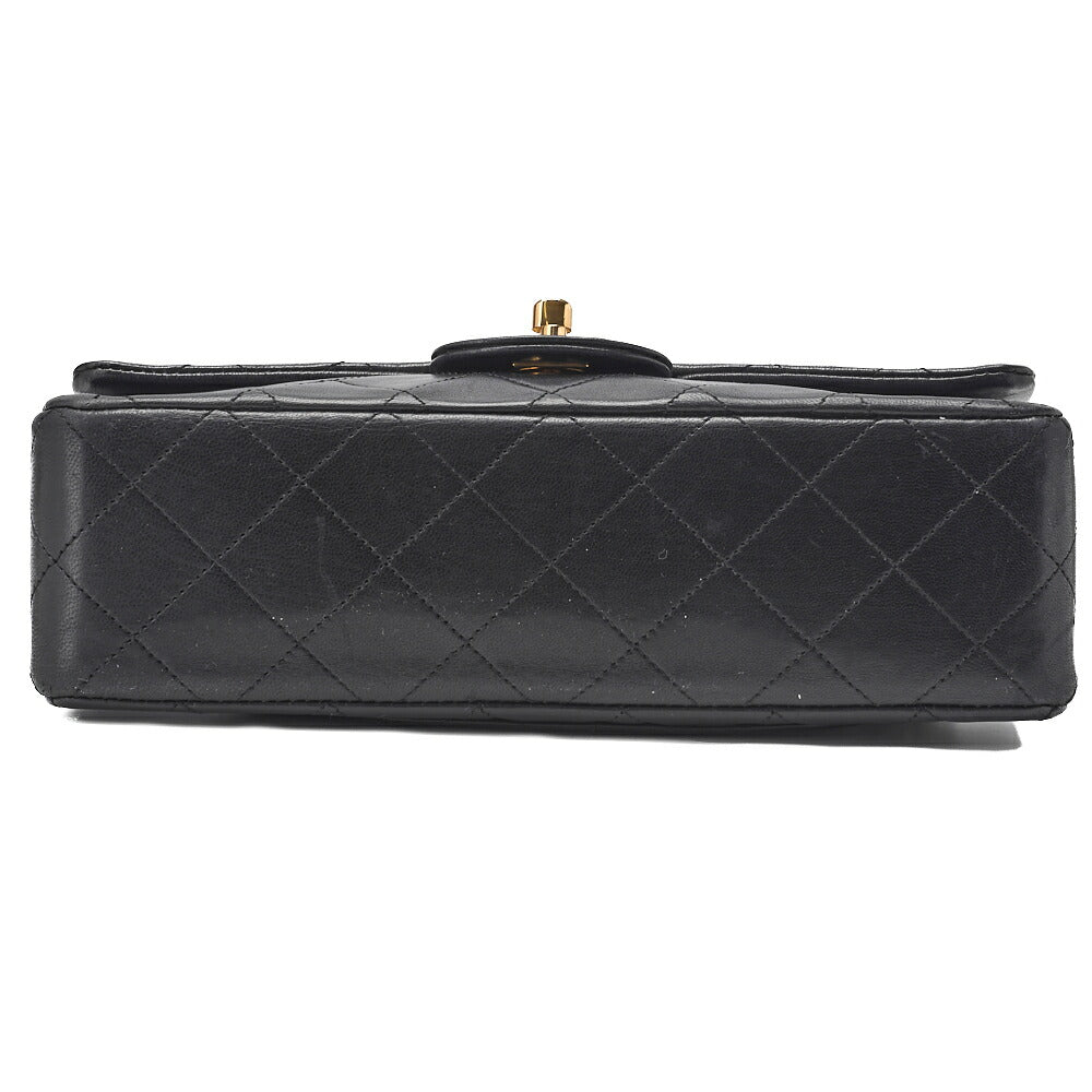 CHANEL Shoulder Bag Matelasse Double Flap Lambskin Black Gold-Tone Hardware Pre-Owned - Vintage La Charme