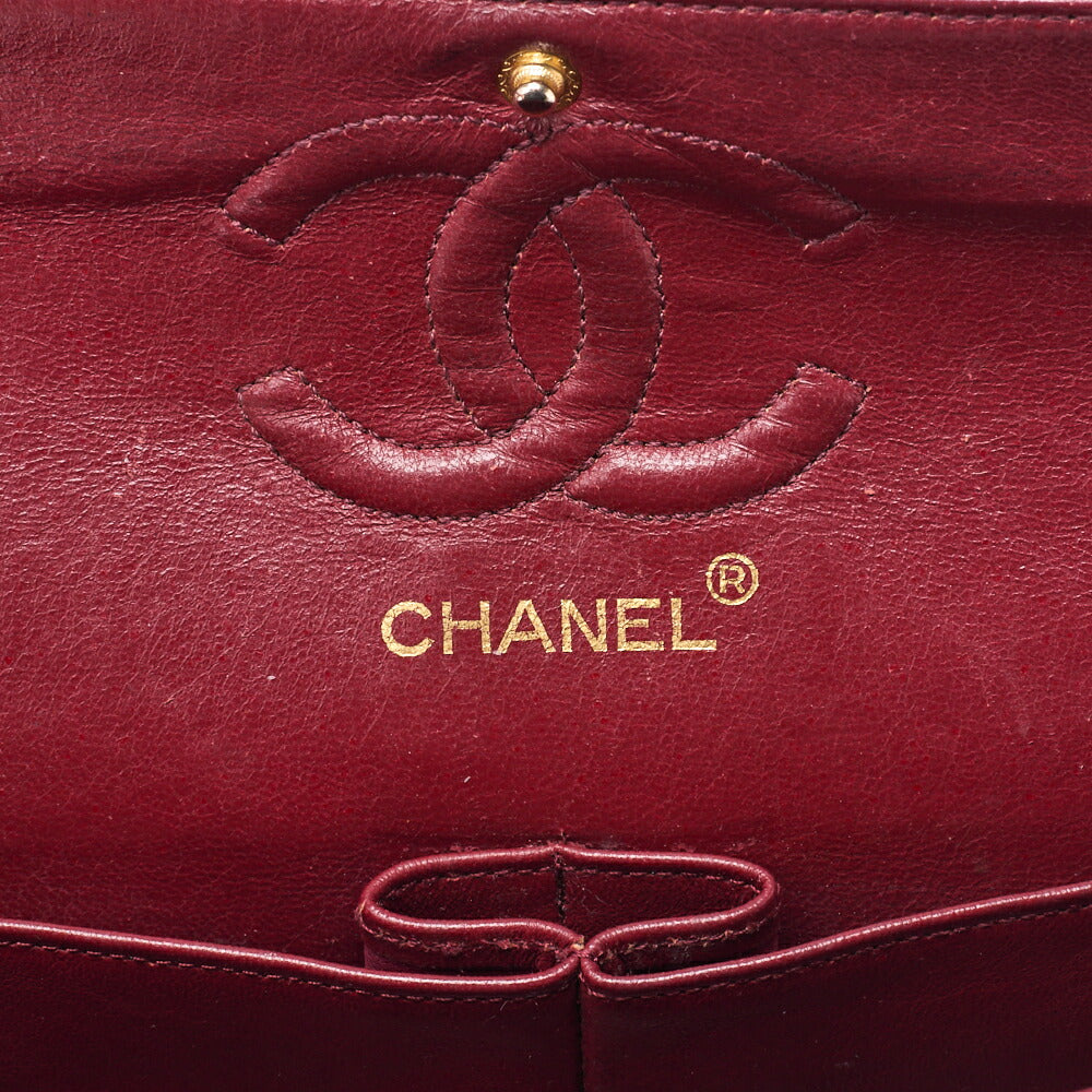 CHANEL Shoulder Bag Matelasse Double Flap Lambskin Black Gold-Tone Hardware Pre-Owned - Vintage La Charme
