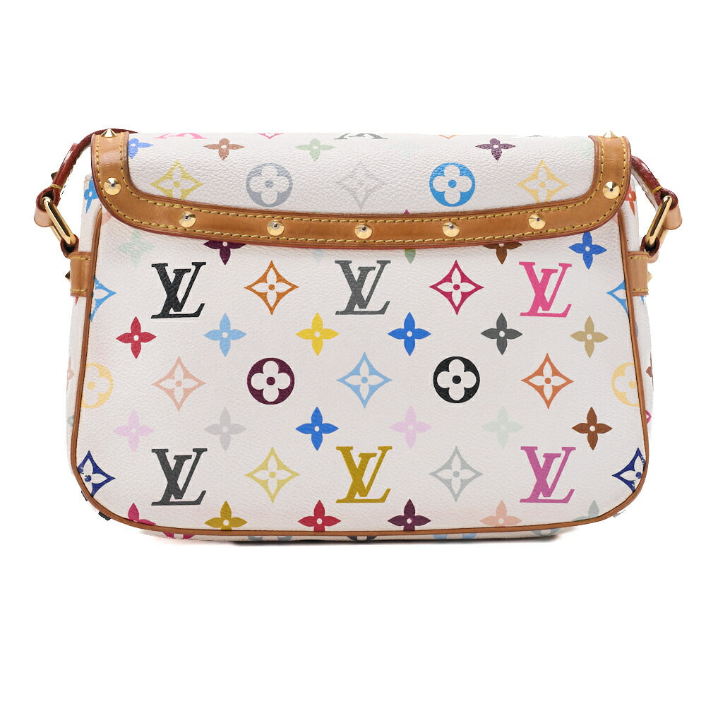 Louis Vuitton Shoulder Bag, Monogram Multicolor, Canvas, White, Gold-Tone Hardware, Pre-Owned - Vintage La Charme