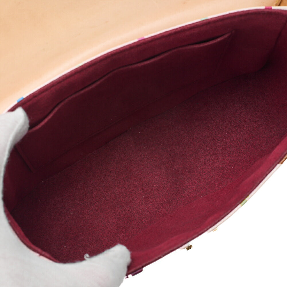 Louis Vuitton Shoulder Bag, Monogram Multicolor, Canvas, White, Gold-Tone Hardware, Pre-Owned - Vintage La Charme