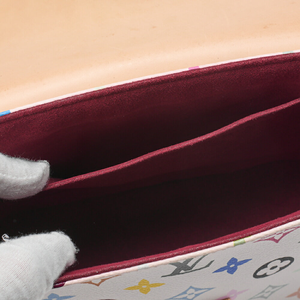 Louis Vuitton Shoulder Bag, Monogram Multicolor, Canvas, White, Gold-Tone Hardware, Pre-Owned - Vintage La Charme