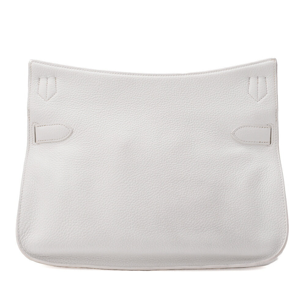 HERMES Gypsiere 34 Shoulder Bag, Tryon Clemence, White, Silver-Tone Hardware, Pre-Owned - Vintage La Charme