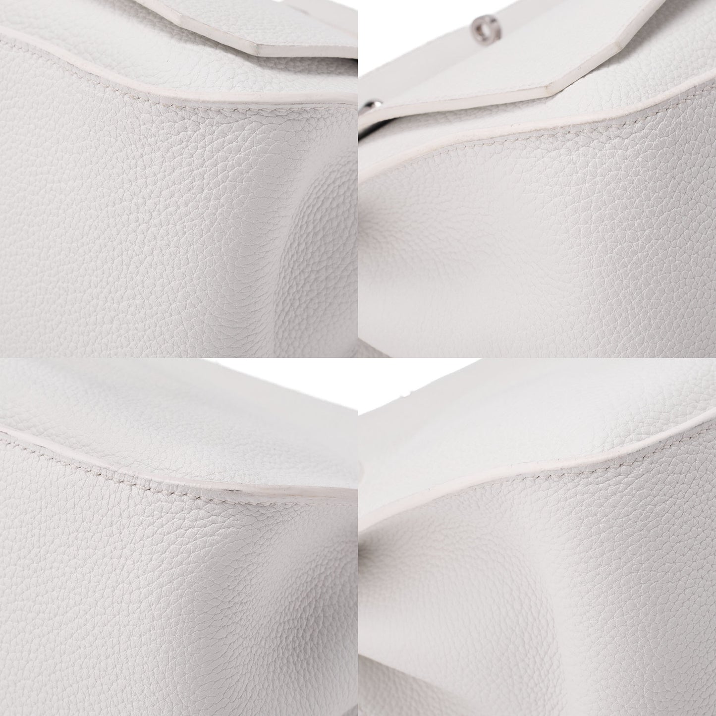HERMES Gypsiere 34 Shoulder Bag, Tryon Clemence, White, Silver-Tone Hardware, Pre-Owned - Vintage La Charme