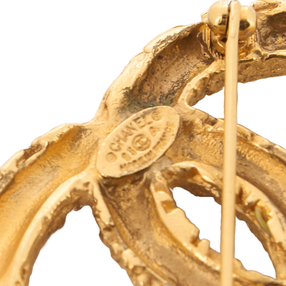 Chanel Brooch Coco Mark Aragus Pattern Fringe Gold-Plated Gold-Tone Hardware Pre-Owned - Vintage La Charme