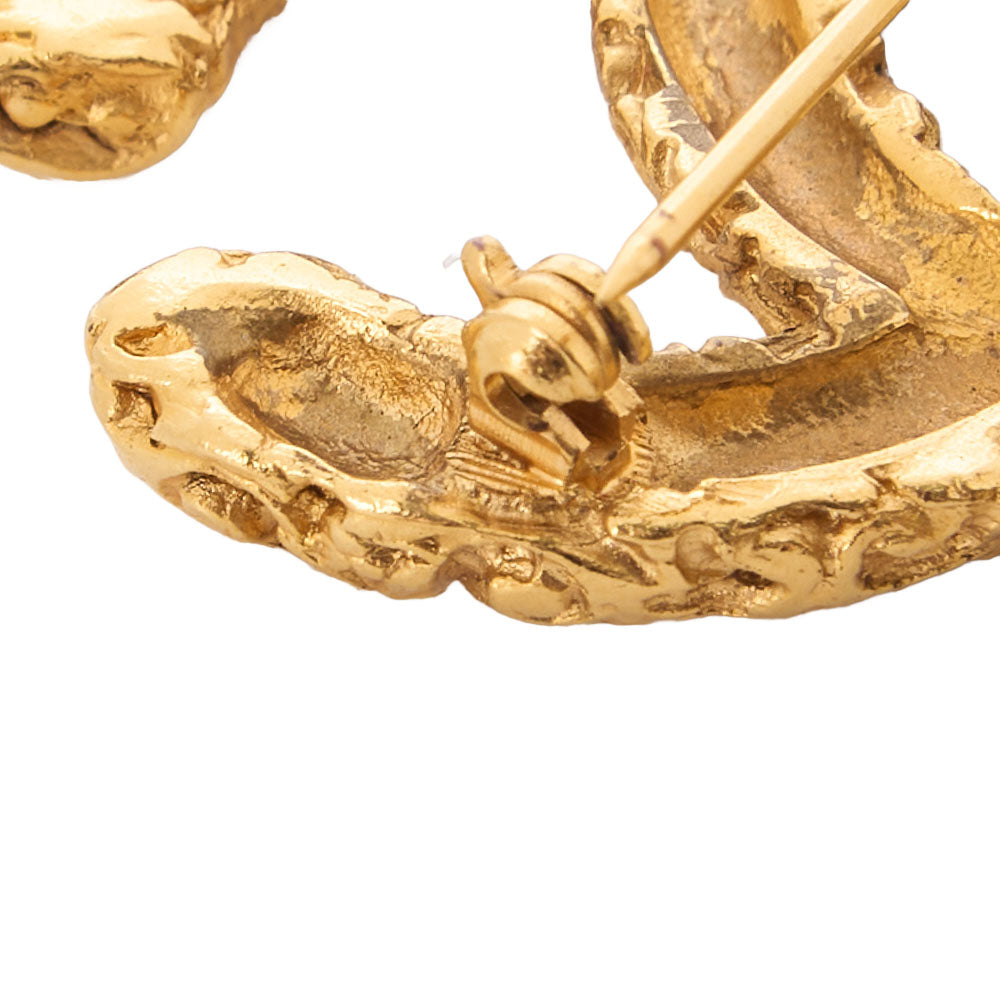 Chanel Brooch Coco Mark Aragus Pattern Fringe Gold-Plated Gold-Tone Hardware Pre-Owned - Vintage La Charme