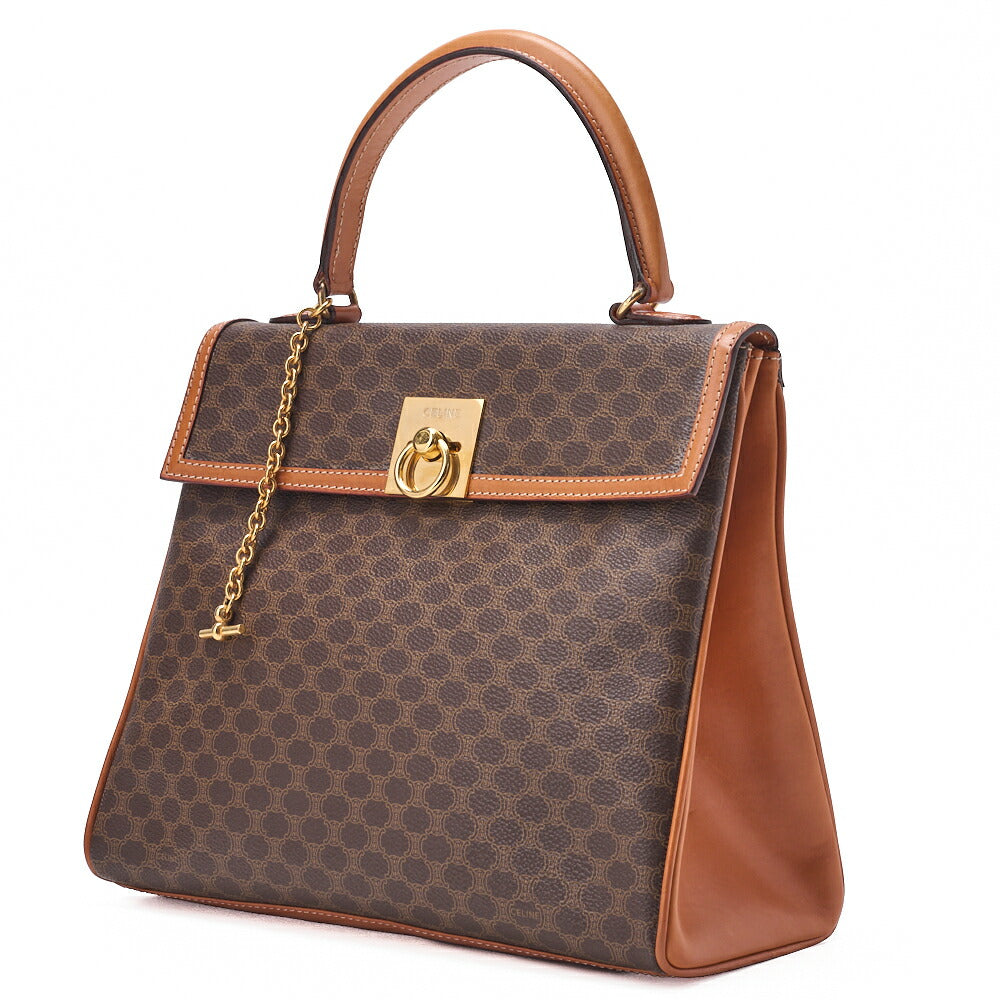 CELINE Handbag Tote Bag Macadam PVC Brown Gold-Tone Hardware Pre-Owned - Vintage La Charme