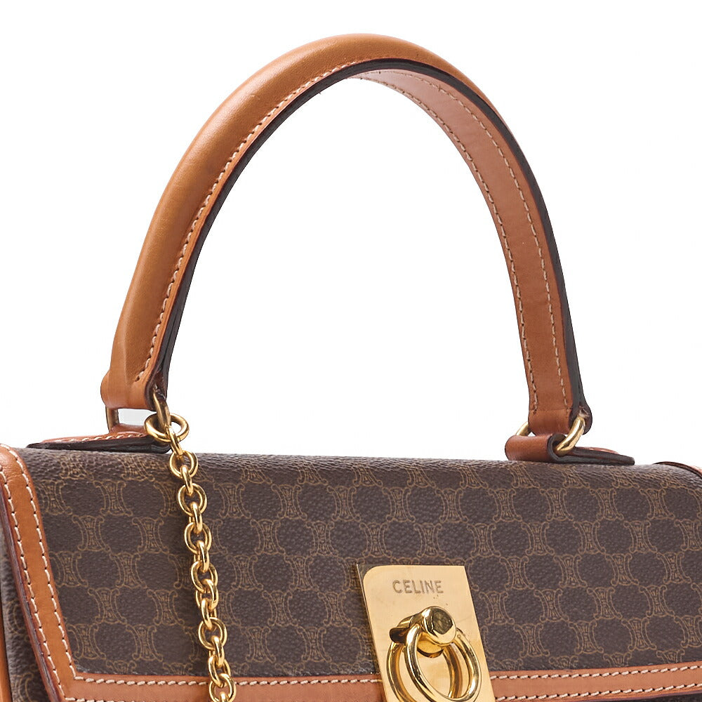 CELINE Handbag Tote Bag Macadam PVC Brown Gold-Tone Hardware Pre-Owned - Vintage La Charme