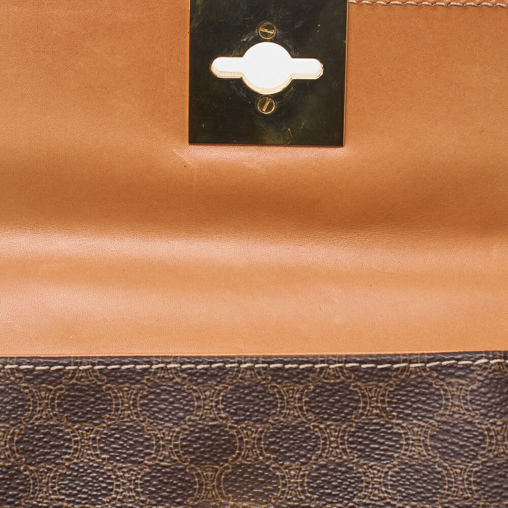 CELINE Handbag Tote Bag Macadam PVC Brown Gold-Tone Hardware Pre-Owned - Vintage La Charme