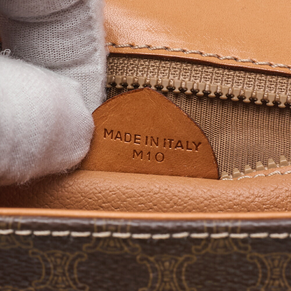 CELINE Handbag Tote Bag Macadam PVC Brown Gold-Tone Hardware Pre-Owned - Vintage La Charme