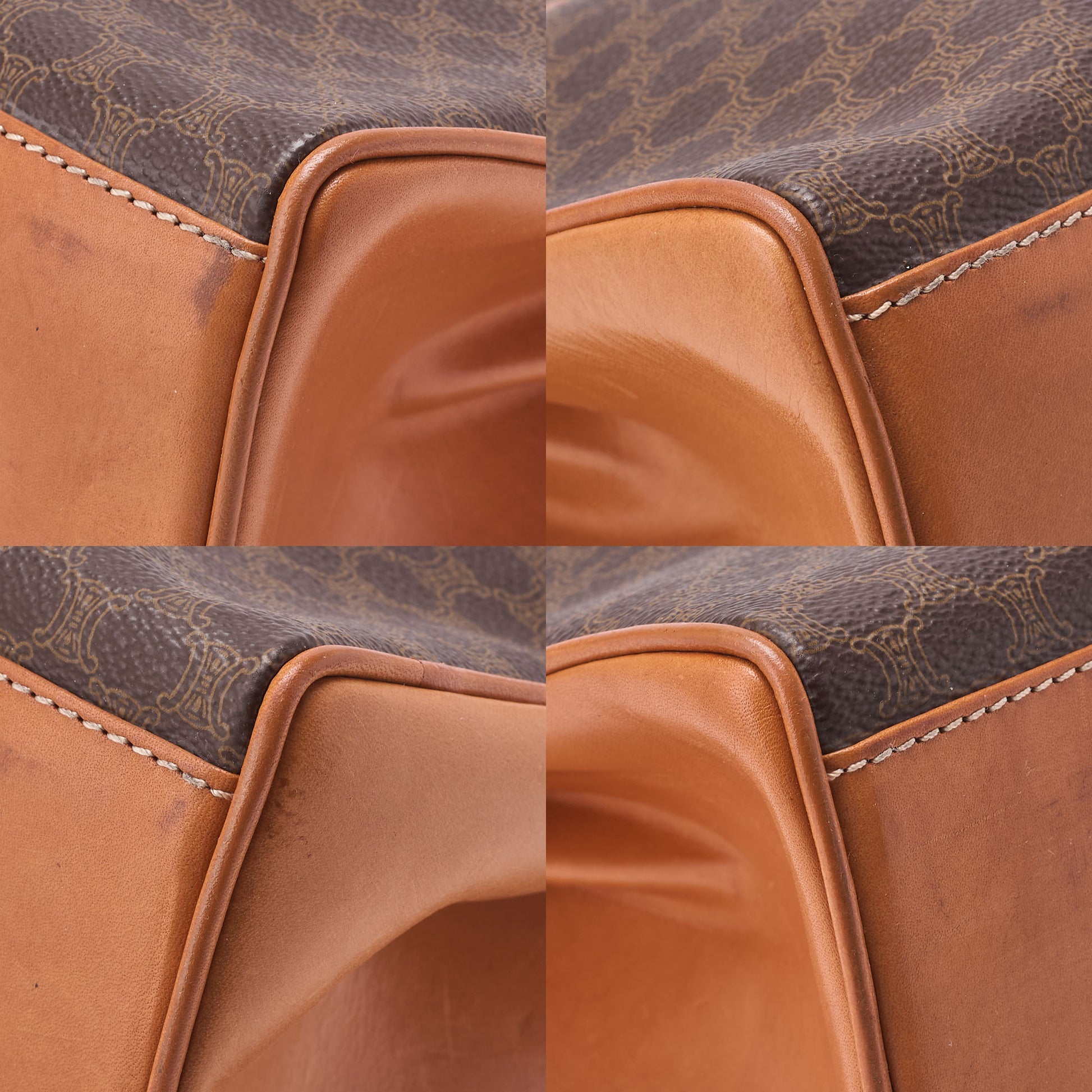 CELINE Handbag Tote Bag Macadam PVC Brown Gold-Tone Hardware Pre-Owned - Vintage La Charme