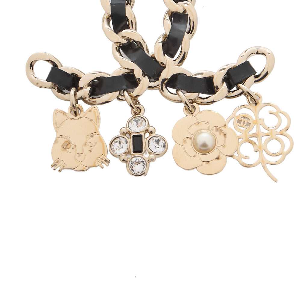 CHANEL Brooch, Coco Mark Leather Charm, Gold-Plated, Gold, Gold-Tone Hardware, Pre-Owned - Vintage La Charme