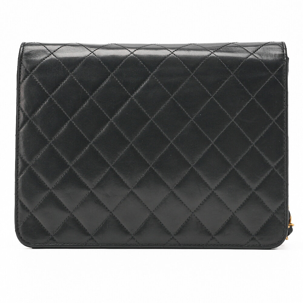 CHANEL Shoulder Bag, Matelasse Push Lock Chain Shoulder, Lambskin, Black, Gold-Tone Hardware, Pre-Owned - Vintage La Charme