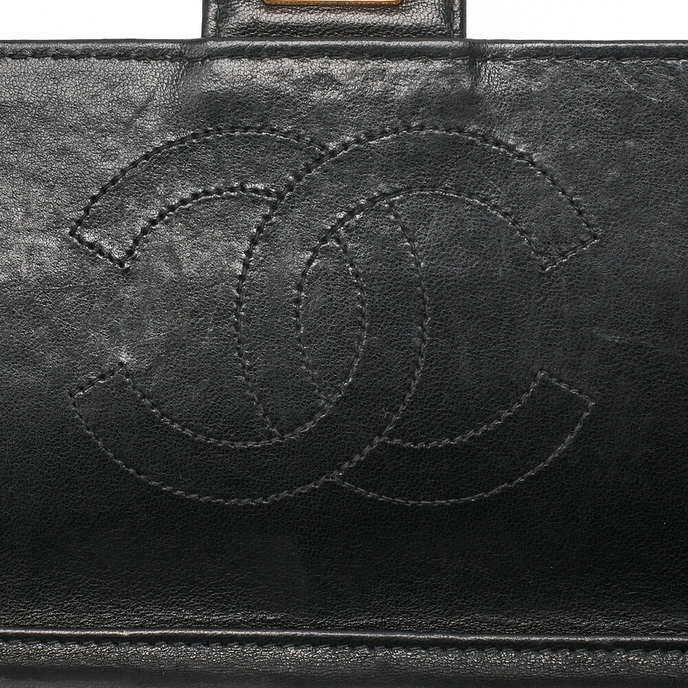 CHANEL Shoulder Bag, Matelasse Push Lock Chain Shoulder, Lambskin, Black, Gold-Tone Hardware, Pre-Owned - Vintage La Charme