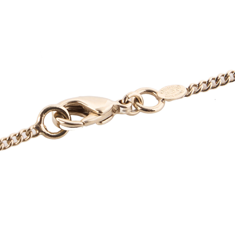 Chanel Necklace, Coco Mark Circle, Rhinestone, Gold Plated, Pink, Gold-Tone Hardware, Pre-Owned - Vintage La Charme