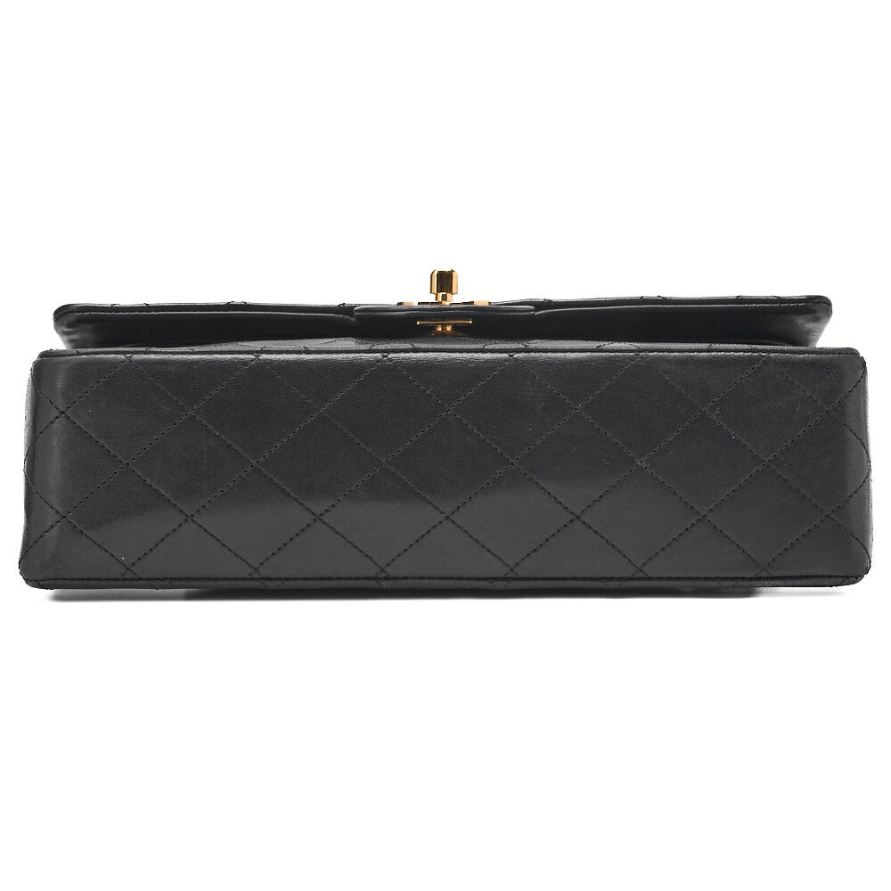 CHANEL Shoulder Bag Matelasse Double Flap Lambskin Black Gold-Tone Hardware Pre-Owned - Vintage La Charme