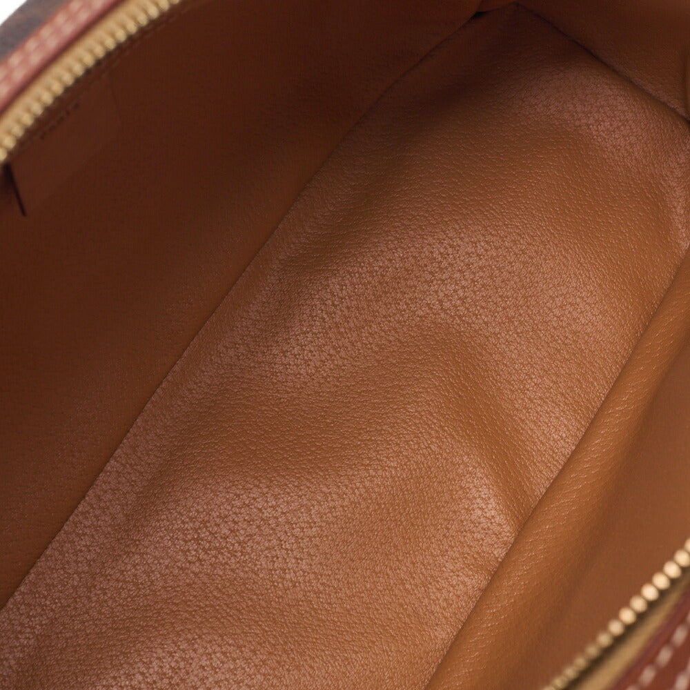 CELINE Handbag Boston Tote Bag Macadam PVC Leather Brown Gold-Tone Hardware Pre-Owned - Vintage La Charme