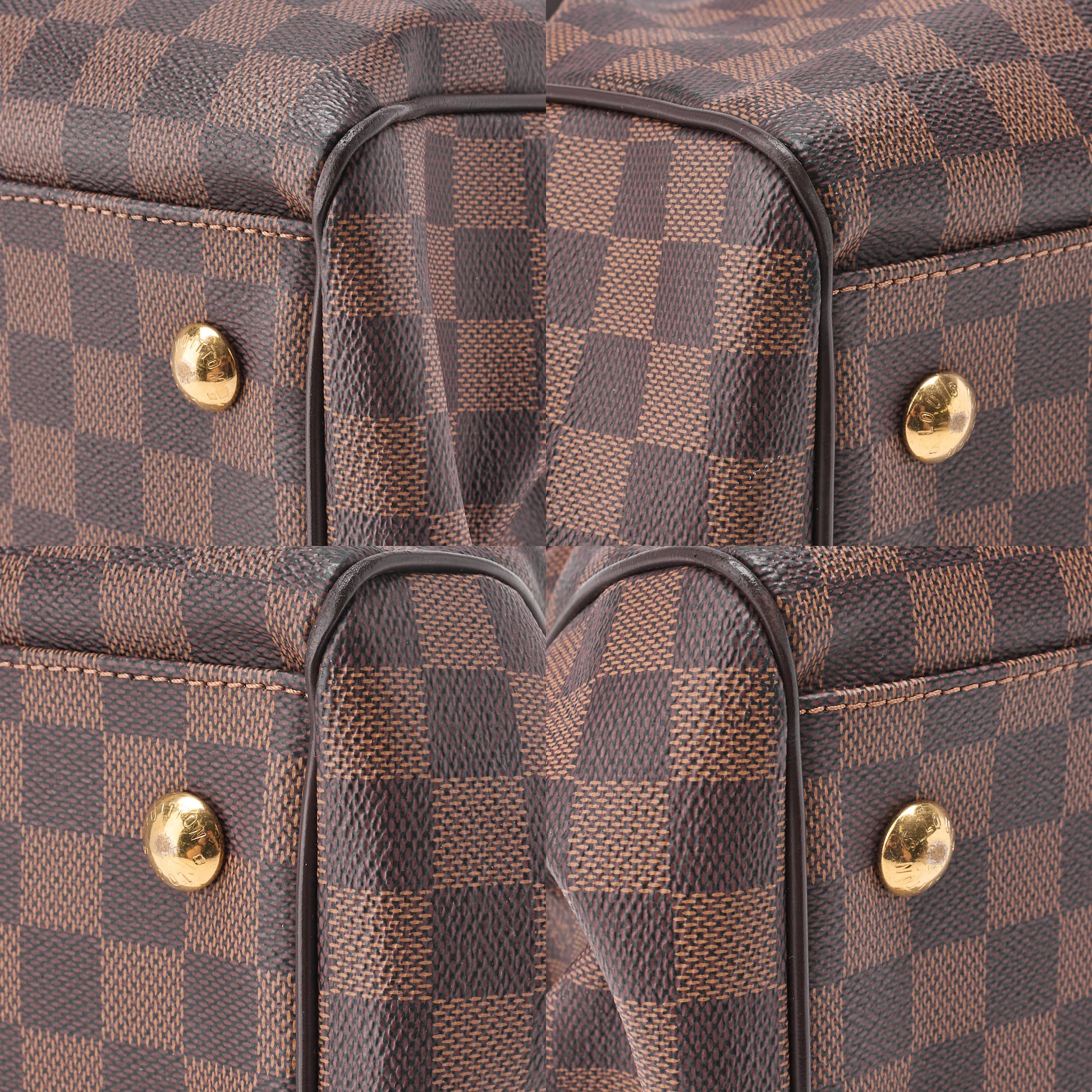 Louis Vuitton Tote Bag Damier Trevi PM Canvas Brown Gold-Tone Hardware Pre-Owned - Vintage La Charme