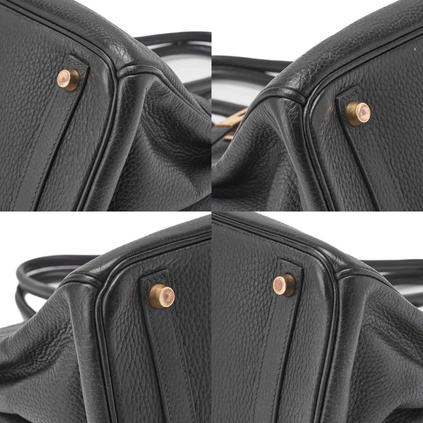 HERMES Birkin 30 Handbag Tryon Clemence Black Gold-Tone Hardware Pre-Owned - Vintage La Charme