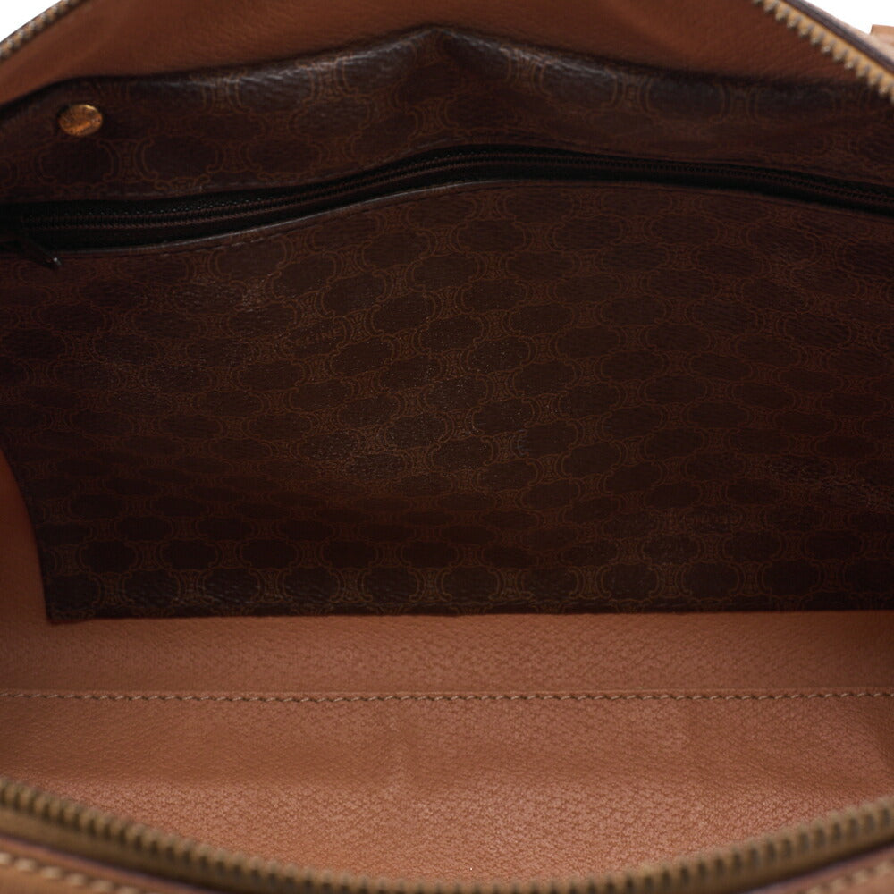 CELINE Handbag Boston Tote Bag Macadam PVC Leather Brown Gold-Tone Hardware Pre-Owned - Vintage La Charme