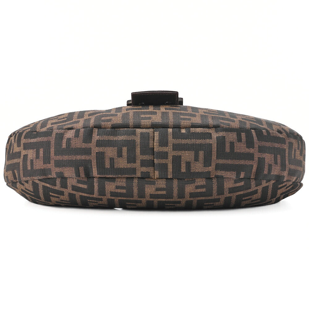 Fendi Shoulder Bag Zucca Canvas Leather Brown Silver-Tone Hardware Pre-Owned - Vintage La Charme