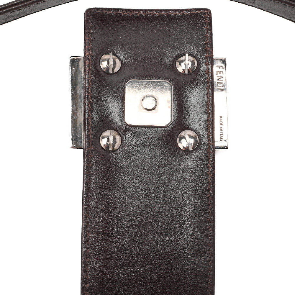 Fendi Shoulder Bag Zucca Canvas Leather Brown Silver-Tone Hardware Pre-Owned - Vintage La Charme