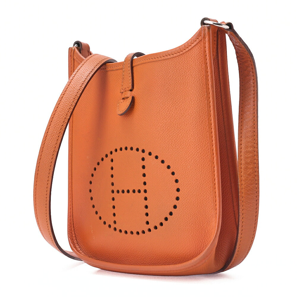 HERMES Evelyn TPM Shoulder Bag Epson Orange Silver-Tone Hardware Pre-Owned - Vintage La Charme