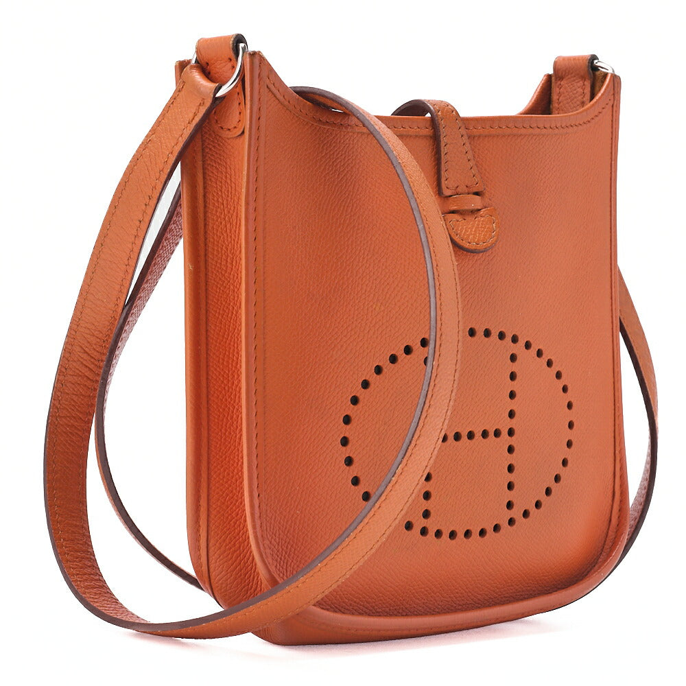 HERMES Evelyn TPM Shoulder Bag Epson Orange Silver-Tone Hardware Pre-Owned - Vintage La Charme