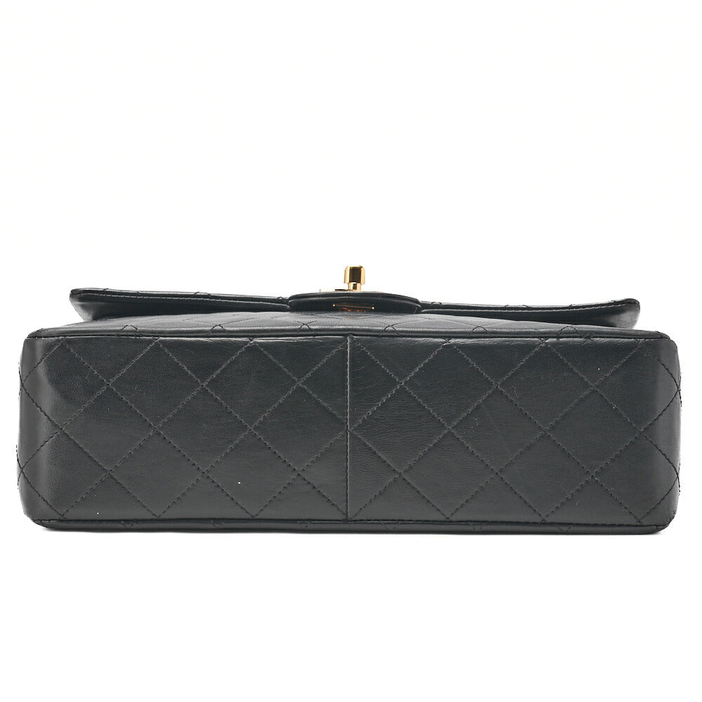 CHANEL Shoulder Bag Matelasse Double Flap Chain Shoulder Lambskin Black Gold-Tone Hardware Pre-Owned - Vintage La Charme