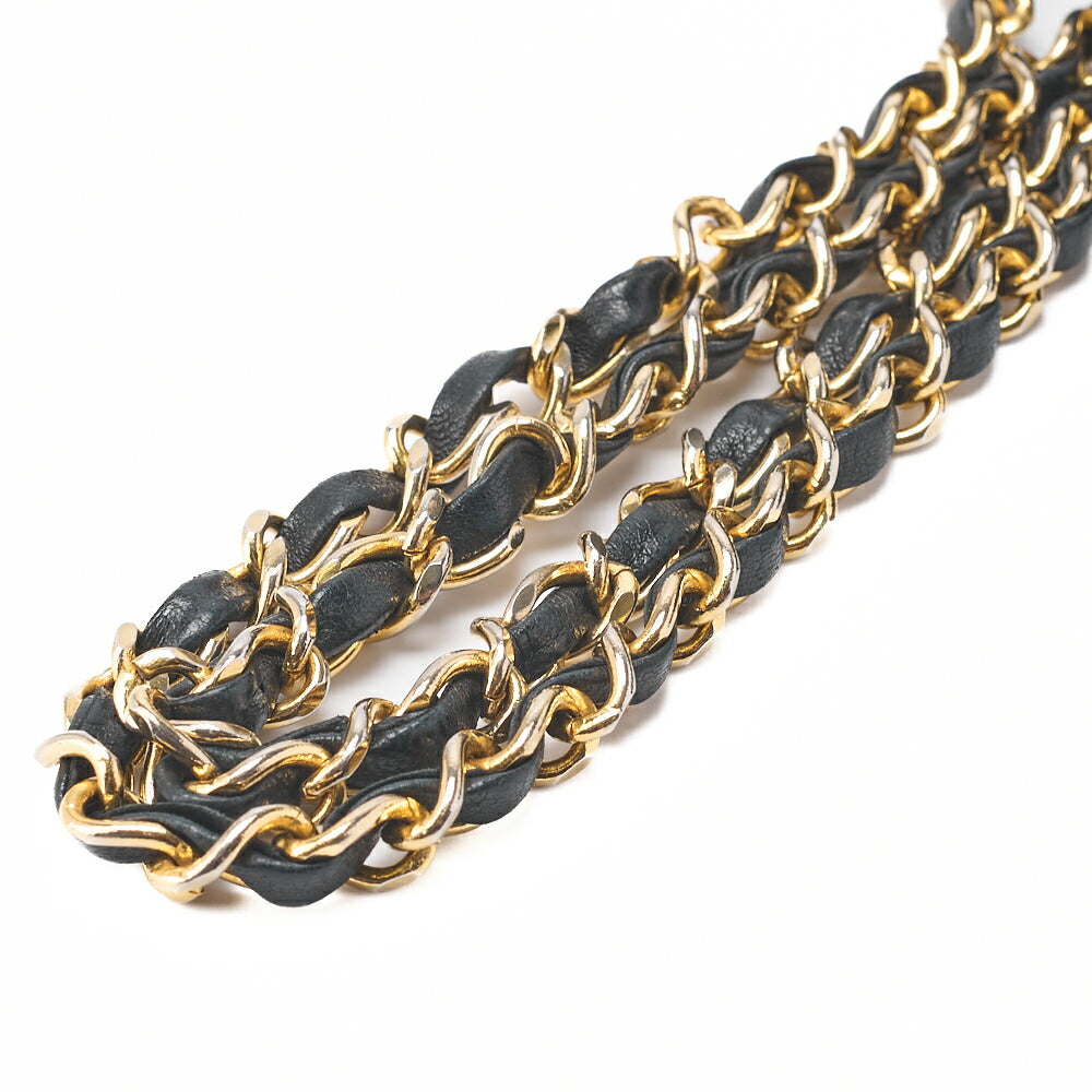 CHANEL Shoulder Bag Matelasse Double Flap Chain Shoulder Lambskin Black Gold-Tone Hardware Pre-Owned - Vintage La Charme