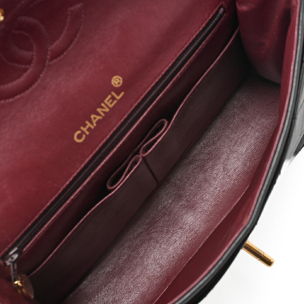 CHANEL Shoulder Bag Matelasse Double Flap Chain Shoulder Lambskin Black Gold-Tone Hardware Pre-Owned - Vintage La Charme