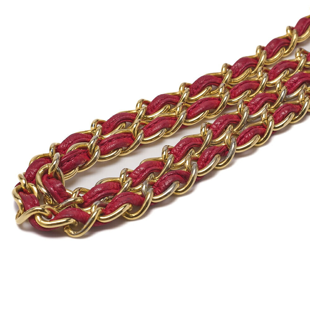 CHANEL Shoulder Bag, Coco Mark With Fringe Chain Shoulder, Lambskin, Red, Gold-Tone Hardware, Pre-Owned - Vintage La Charme