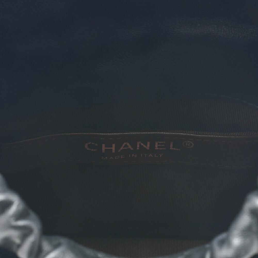 Chanel Shoulder Bag Coco Mark Drawstring Type Lambskin Black Gold-Tone Hardware Pre-Owned - Vintage La Charme