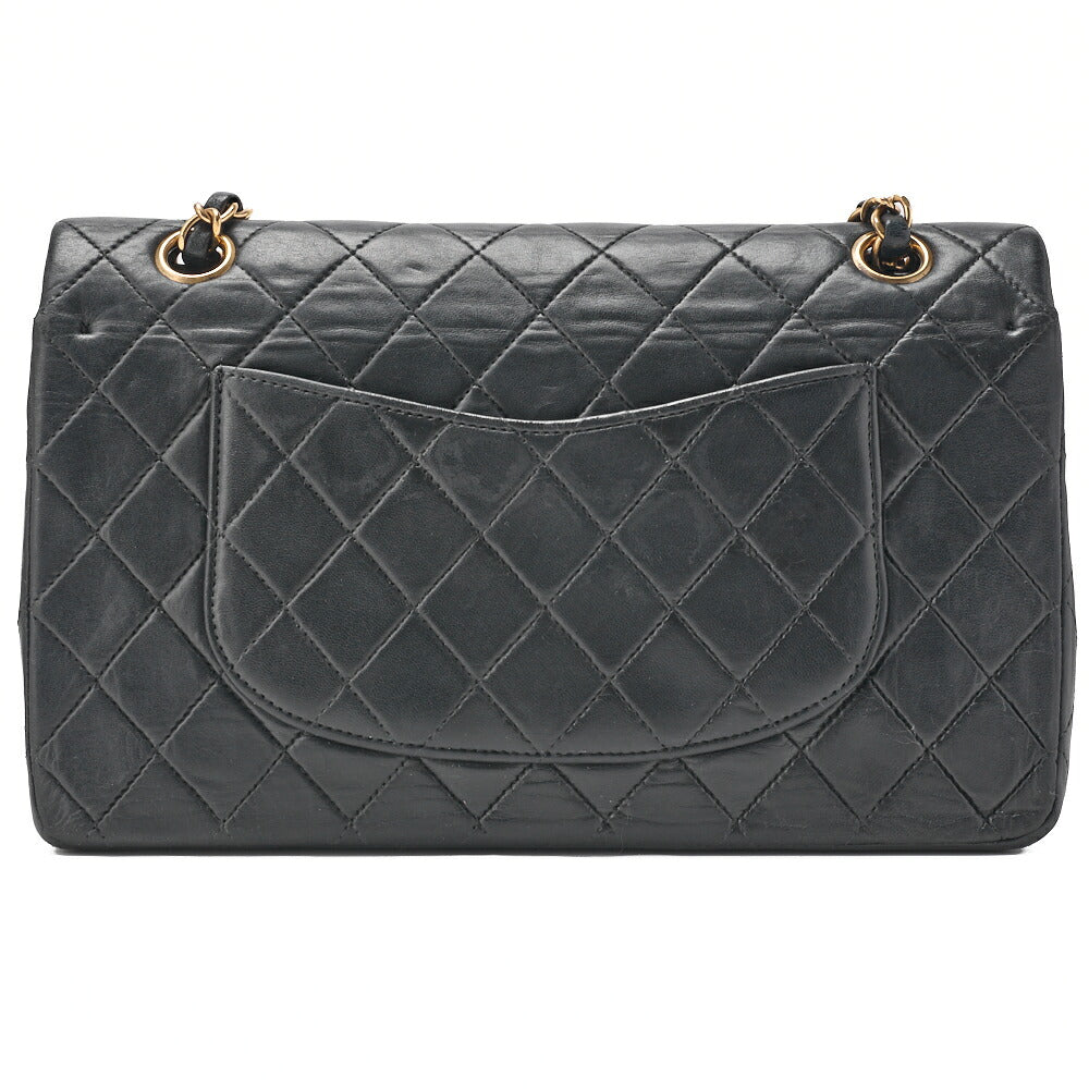 CHANEL Chain Shoulder Bag Matelasse Double Flap Lambskin Black Gold-Tone Hardware Pre-Owned - Vintage La Charme
