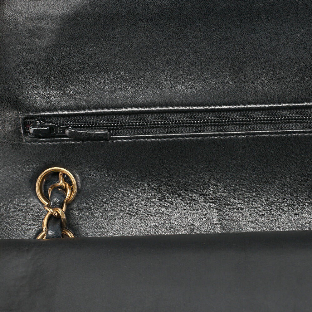 CHANEL Chain Shoulder Bag Matelasse Double Flap Lambskin Black Gold-Tone Hardware Pre-Owned - Vintage La Charme