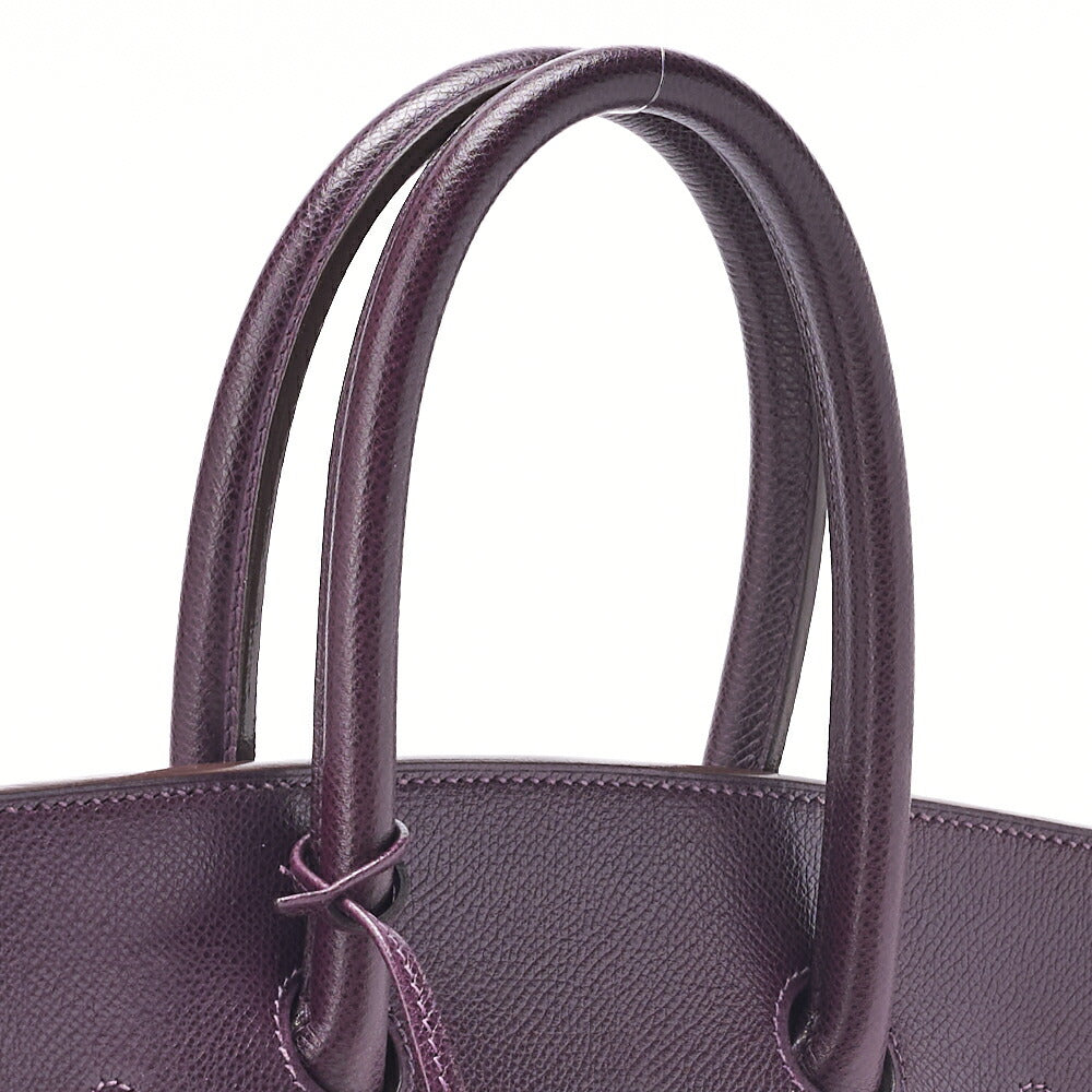 HERMES Birkin 35 Handbag Tote Bag Epson Raisin Silva Metal Fittings Gold-Tone Hardware Pre-Owned - Vintage La Charme